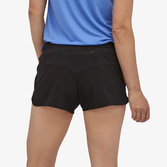 Patagonia Nine Trails Shorts Women Small Black 4” Inseam Stretch Running Hiking - Picture 2 of 9
